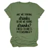 Vamos Tomar um Drink Amazon Wish Site Independente Camiseta Casual Simples Feminina Gola Redonda Manga Curta