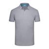 Camisa de publicidad de fábrica en grupo - algodón de fibra larga de alto número con perlas engrosada para hombre y mujer, polo gris de manga corta con cuello de solapa para publicidad