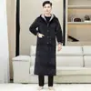 Abrigo de Algodón Grueso Forrado de Polar para Hombre Invierno Lobo del Norte Casual Largo Por Encima de la Rodilla Ropa de Trabajo Ropa para el Hogar