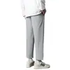 Pantalones de Verano Finos Rectos de Pierna Ancha para Hombre, Pantalones Cortos Fluidos de Seda de Hielo, Pantalones Deportivos Sueltos Versátiles de Moda para Hombre