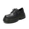 Zapatos pequeños de cuero para mujer estilo británico otoño e invierno punta redonda retro jk zapatos de vestir sencillos college brogue j con cordones zapatos de mujer planos