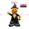Balões de alumínio para o Halloween transfronteiriços, com designs de caveira em pé, múmia e fantasma, para decorações assustadoras de festas de Halloween