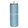 Termo Nuevo de Diamante de 20 oz/600 ml Botella de Agua de Acero Inoxidable Taza de Café con Popote Vaso para Beber Regalo