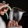 Taza de vidrio de borosilicato transparente de alta calidad, gruesa y con asa, para uso doméstico, resistente al calor y antiescaldaduras, juego de té Kung Fu