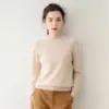 Nuevo Suéter de Cachemira para Mujer Otoño 2026, Cuello Alto Medio, Estilo Simple, Corte Holgado, Suéter Base de Punto