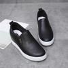 Sapatos brancos ocultos de aumento de altura couro genuíno feminino 2023 outono e inverno Novo estilo coreano plataforma de cunha sapatos casuais mocassins slip-on