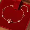 Pulseira Original de Unicórnio com Trevo de Quatro Folhas para Mulheres, Novo Estilo Chinês Pulseira de Ágata Vermelha Ano do Cavalo, Acessório de Mão de Cavalo Fofo da Sorte