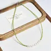 Collar de Perla de Agua Dulce Zircón Pétalo de Hada Súper Diseño Japonés Coreano de Nicho Cadena para Clavícula de Cristal con Cuentas Versátil