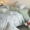 Conjunto de Roupa de Cama Jacquard de Chenille Leite Fleece de Alta Qualidade com Quatro Peças para Outono e Inverno, Lençol de Cama Espesso Quente, Capa de Edredom, Roupa de Cama para Quarto Principal 4