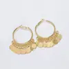 Pendientes de Aro Grandes Exagerados con Borlas de Disco Dorado Transfronterizos Europeos y Americanos Moda Ins Elegante Diseño de Nicho para Mujer