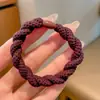 Cuatro Estaciones Alta Elasticidad Goma Tendón Audaz y Duradera Hecho a Mano Giro Anillo para el Cabello de Mujer Sin Daño al Cabello Cubierta de Cuero Cuerda para Atar Cola de Caballo Alta