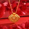 Estilo Nacional Método Antigo Ponto Diamante Cadeado Ruyi Bolsa Flor Seda Nuvem Auspiciosa Pingente Cadeado Colar Feminino Retrô Exquisito Corrente de Suéter Atacado