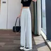 Pantalones de Traje Drapados con Cintura Elástica para Mujer, Nuevo Estilo Verano 2026, Pantalones Rectos Casuales de Pierna Ancha de Cintura Alta Adelgazantes, Tallas Grandes para Ir al Trabajo