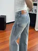 Jeans Flare Cintura Baixa Retrô para Mulheres 2026 Outono Novo Estilo Design Solto Senso de Estilo Garota Picante Calças Comprimento Total Tendência