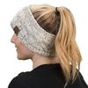 Faixa de Cabeça de Tricô Estilo Europeu e Americano para Outono e Inverno com Fio Acrílico Pontilhado Variado, Acessório de Cabelo Feminino em 21 Cores