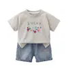 Conjunto de Verano para Niños 2026 Nuevo Elegante Ropa para Bebés y Niños Pequeños Ropa para Bebés Delgada Colorida de Manga Corta Conjunto de Dos Piezas Moderno