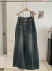 KEKEZOON Jeans Azules Lavados Desgastados Rasgados para Mujer Otoño Sueltos de Pierna Ancha Adelgazantes Pantalones Largos 9203