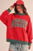 Otoño/Invierno 2026 Transfronterizo Amazon Holgado Cuello Redondo Manga Larga Vintage Retazos Sudadera con Estampado de Letras Abrigo de Otoño para Mujer