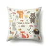 Funda de Almohada de Poliéster Estampado de Animales de Dibujos Animados Gato Conejo Decoración del Hogar Funda de Almohada Funda de Cojín de Coche QTA39