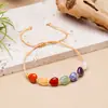 Pulsera de Corazón de Cristal de Colores, Pulsera Tejida a Mano, Pulsera con Forma de Corazón de Cristal Natural Transfronteriza, Regalo de Joyería para Niñas