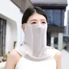 Nueva Máscara Transpirable de Protección Solar de Verano para Ciclismo para Hombres y Mujeres, Protector Facial de Seda Helada Anti-UV para Cara Completa Colgante de Oreja Protector de Cuello