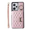 Venta al por mayor aplicable red mi note12Pro Funda de cuero con tarjetero de anillo a cuadros note11S bandolera funda protectora para mujer