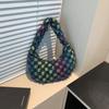 Bolsa de Ombro Estilo Francês Personalidade Bonita Feminina 2024 Novo Estilo Bolsa de Ombro Elegante Bolsa Transversal Jeans Bolsa Bagel Bolsa Feminina