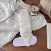 Calcetines tobilleros de doble costura, calcetines con volantes, calcetines largos de rayas verticales estilo coreano para otoño e invierno, calcetines blancos para pantorrilla que estilizan la pierna