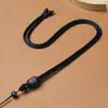 Colgante de Sándalo de Alta Gama con Hilo de Plata, Cordón Trenzado Hecho a Mano para Hombres, Cordón Grueso para Colgante de Ágata Negra Jade