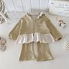 Conjunto de Dos Piezas de Encaje Nuevo Otoño 2026 Dianxi para Bebés Niñas: Conjunto de Dos Piezas: Cárdigan con Capucha y Pantalones Acampanados