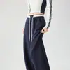Pantalones Deportivos de Estilo Americano con Bloques de Color y Doble Cintura para Mujer, Novedad Otoño 2026, Pierna Recta, Adelgazantes, Cintura Alta, Casual, Pierna Ancha