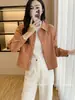 Chaqueta Corta de Algodón Primavera y Otoño Nuevo Estilo Coreano Suelta Versátil Manga Larga Camisa Chaqueta Top Elegante para Mujer