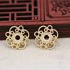 Yiwu Cobre Chapado en Oro Conservación del Color DIY Pieza de Flor Hueca Horquilla Colgante con Borla Adorno para la Cabeza Accesorios Hechos a Mano B1849
