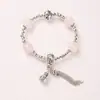 Pulseira de Cristal Verde Fantasma Lingyin para Mulheres com Borla, Presente de Cristal Prateado do Tibete, Atacado Estilo Retro Artístico