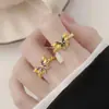 Anillo mariposa de ensueño plateado en oro arena, super flash, moda, dulce, para el dedo índice, anillo de textura, ventas directas de fábrica