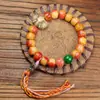 Hueso de Vaca Estilo Xizang Perla Redonda Antigua de Hueso Pulido Pulsera de Círculo Único para Mano Estilo Étnico Borla Tejida a Mano Joyería Retorcida a Mano Venta al por Mayor
