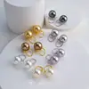 Pendientes de Clip de Plata de Ley 925 con Perla Shijia Estilo Coreano Personalizables Moda para Viajar Estilo Francés Personalidad Simples Pendientes al por Mayor