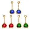 Aretes Mili de Piedra de Cristal Facetada Tricolor Ultra Brillante con Circonia Acero Inoxidable Chapado en Oro de 18K Accesorios para Mujer Aretes Adornos para Orejas Aretes