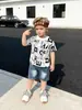 Conjunto de Verano de Manga Corta para Niños 2026 Ropa Nueva para Bebé Conjunto Casual de Dos Piezas con Manga Corta Elegante para Niños Pequeños Tendencia al por Mayor