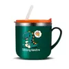 Taza de Agua para Niños para Uso en Casa, Acero Inoxidable 316, Anticaídas, Vaso para Beber con Escala, Popote, Biberón para Bebé