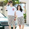 Pantalones Cortos de Verano para Hombre, Pantalones de Cinco Puntos de Algodón de Seda Helada para Mujer, Pantalones Casuales Estampados de Dibujos Animados, Pantalones de Surf para Pareja, Pantalones de Playa