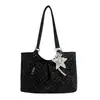 Bolso de mano estilo colegial, bolso tote de moda, bolso de hombro casual de lunares estilo coreano de gran capacidad, bolso ligero para debajo del brazo