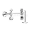 Jiangtai F136 Joyería de Aleación de Titanio Clavos de Cabeza con Tres Piedras de Circonita G23 Cuerpo de Titanio Joyería para Piercing Clavos para Hélice de Oreja Clavos para Labio