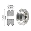 Perfil de Aluminio para Impresora 3D Polea Plástica Polea Loca Pasiva Polea Móvil en Riel Rueda Grande de POM Rueda Pequeña Tipo V Diámetro Interior 5mm