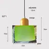 Lámpara Colgante Estilo Vintage Bauhaus Línea Larga Dormitorio Mesita de Noche Vidrio Lámpara Colgante Pequeña Mesa de Comedor Accesorios de Iluminación Minimalistas