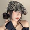 Sombrero Avanzado Estilo Americano Retro Hot Girl Estampado Leopardo para Mujer Verano Delgado Diseño Nicho Sentido de la Moda Sombrero Bailey Sombrero de Visera