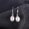 Pendientes Transfronterizos Nuevos de Plata S925 con Perlas de Agua Dulce Estilo Coreano Moda Pendientes Simples Ganchos para Oreja Fabricante de Accesorios DIY