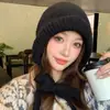 Nuevo Sombrero de Felpa con Orejas de Cuerno de Cordero para Protección Auditiva para Mujer Invierno Cálido Adelgazante Facial Sombrero de Lana de Piel Sintética de Visón Lindo Dulce