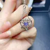 Venta al por mayor de fábrica Popular Colgante de Tanzanita Natural Plata S925 Incrustado Piedra Principal 5*5 Joyería de Lujo Venta Directa de Fábrica