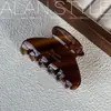 Pinza de garra de acetato estilo coreano Alan, tamaño mediano clásico, para peinados semi-recogidos, accesorio para el cabello tipo pinza de tiburón elegante y exquisito para la parte trasera de la cabeza